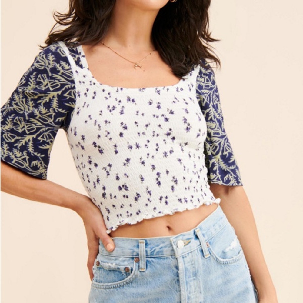 Free People Marigold Bell Sleeve Crop Top